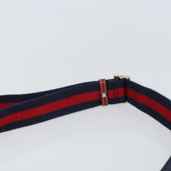 Authentic GUCCI GG Crystal Shoulder Bag Coated Canvas Navy Gold 181092 - Picture 6 of 16